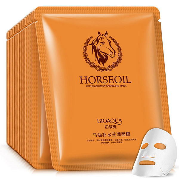 781051 Маска для лица с лошадиным жиром Horse Oil Bioaqua №1